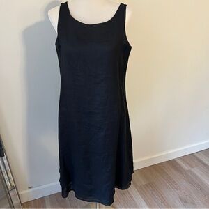 Eileen Fisher Black Irish Linen Sleeveless Dress Women’s medium